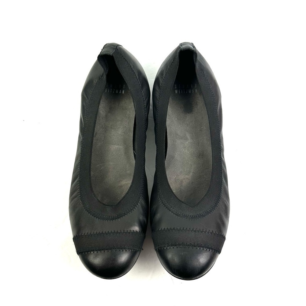 Stuart Weitzman Ballet Flats 9 Black Leather Slip On Shoes Womens Made In Spain